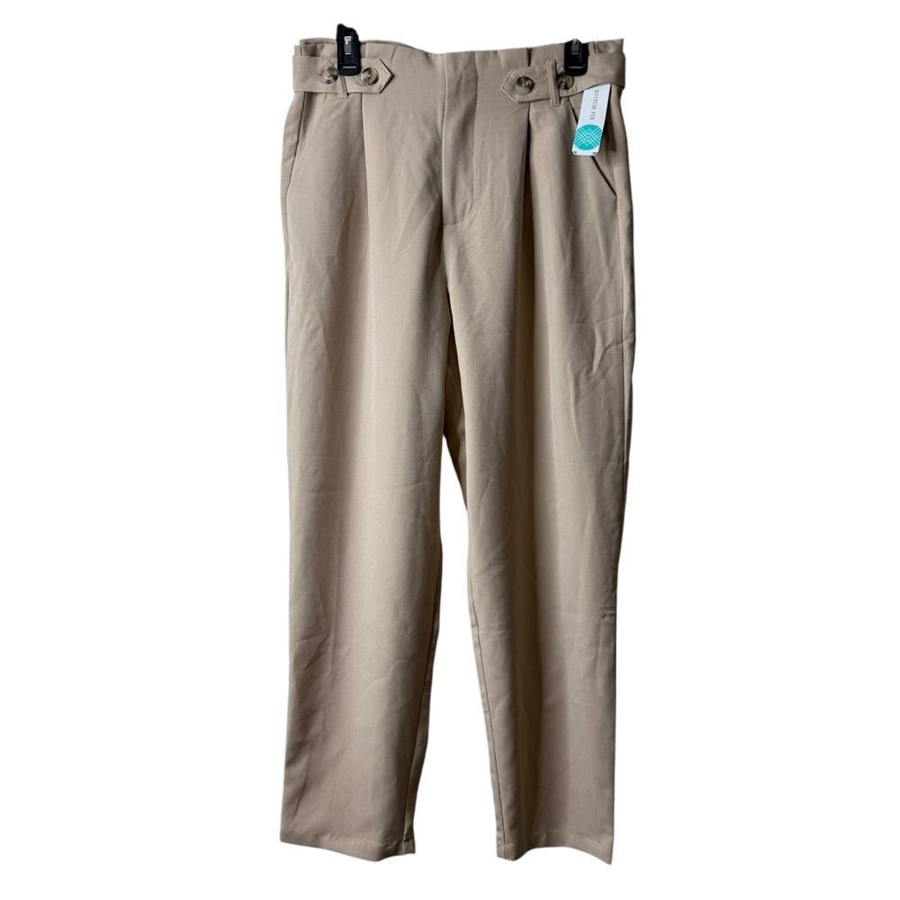 Vigoss Stitch Fix Beige Button Waist Balloon Pants NWT Career Office Work